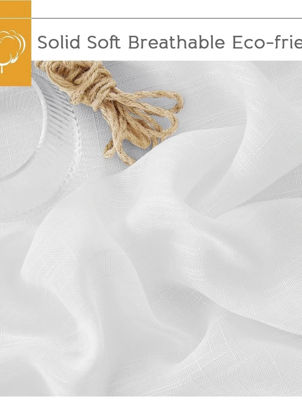 White Sheer Rod Pocket Curtain Panel -52x45